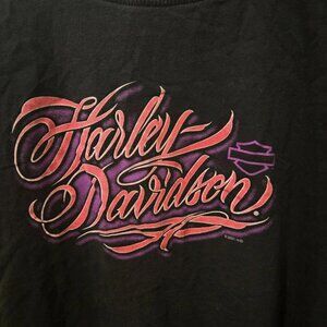 Harley Davidson Ladies T-Shirt in pink with purple script